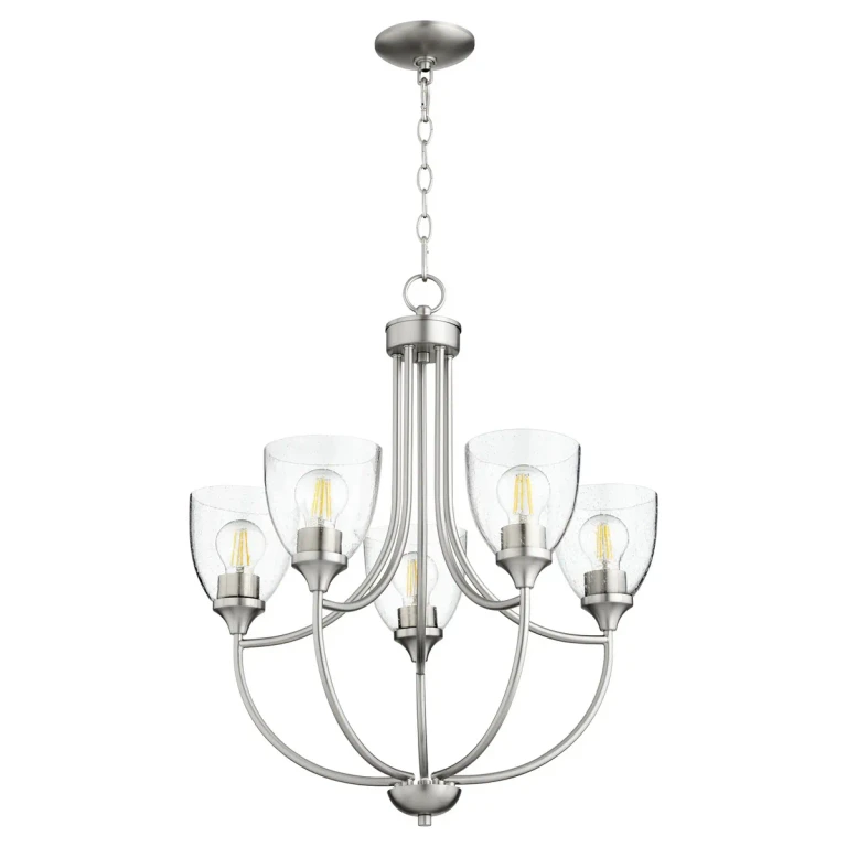 Quorum Enclave 5-Light 25" Transitional Chandelier in Satin Nickel with