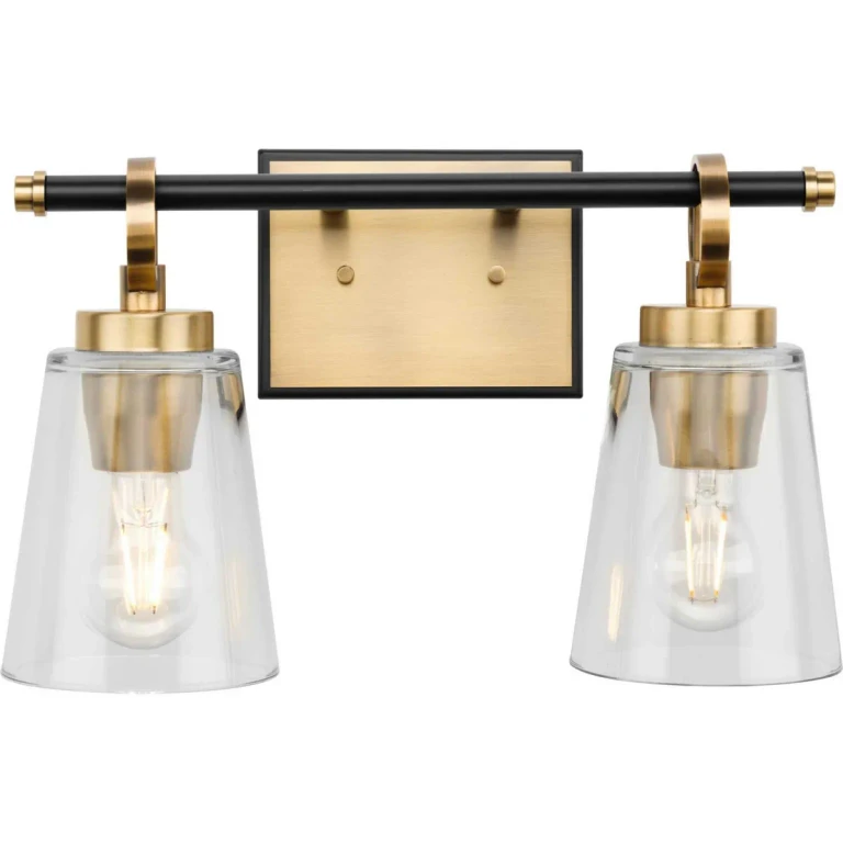 Vintage Brass Two Light Bath & Vanity from the Cassell Collection