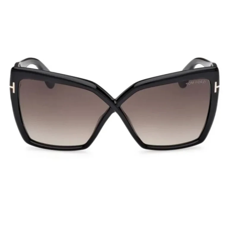 Tom Ford FIORE Smoke Gradient Butterfly Ladies Sunglasses FT1195 01B 63