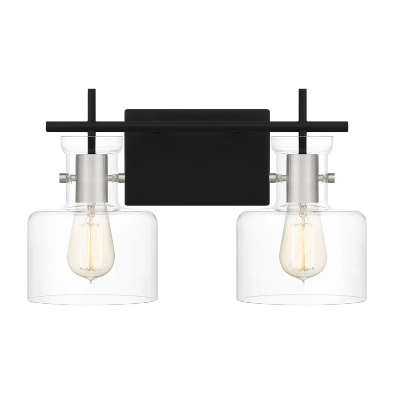 Matte Black Two Light Bath from the Pensbury Collection