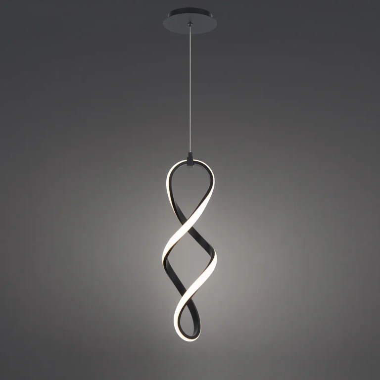 Black LED Mini Pendant from the Interlace Collection