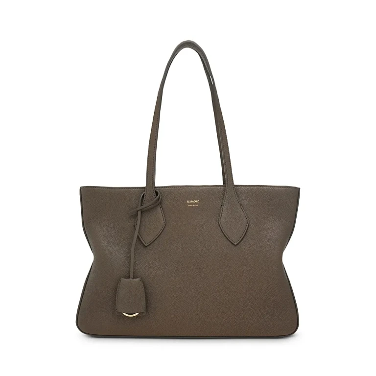 Ferragamo Black Leather Star Tote