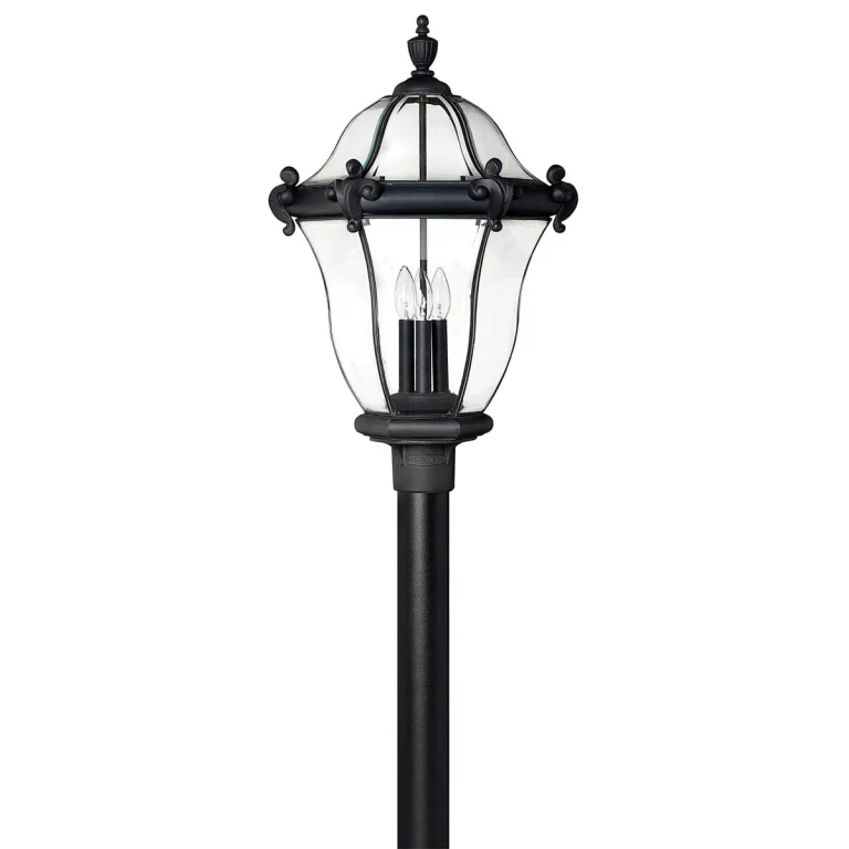 Museum Black LED Post Top Pier Mount from the San Clemente Collection