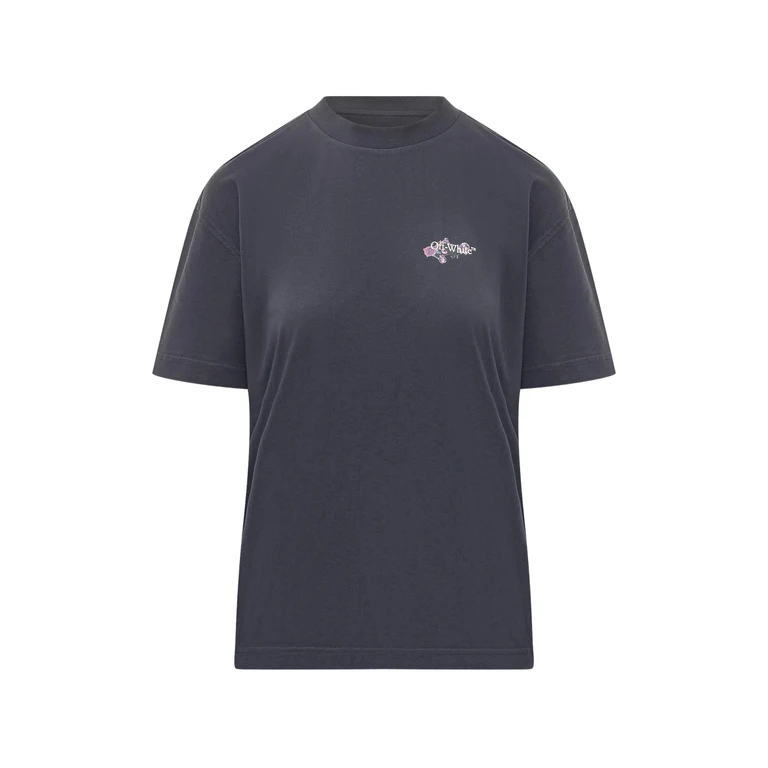 Off-White Driped Watercol Arrow Reg Tee Blue T-shirt - Women