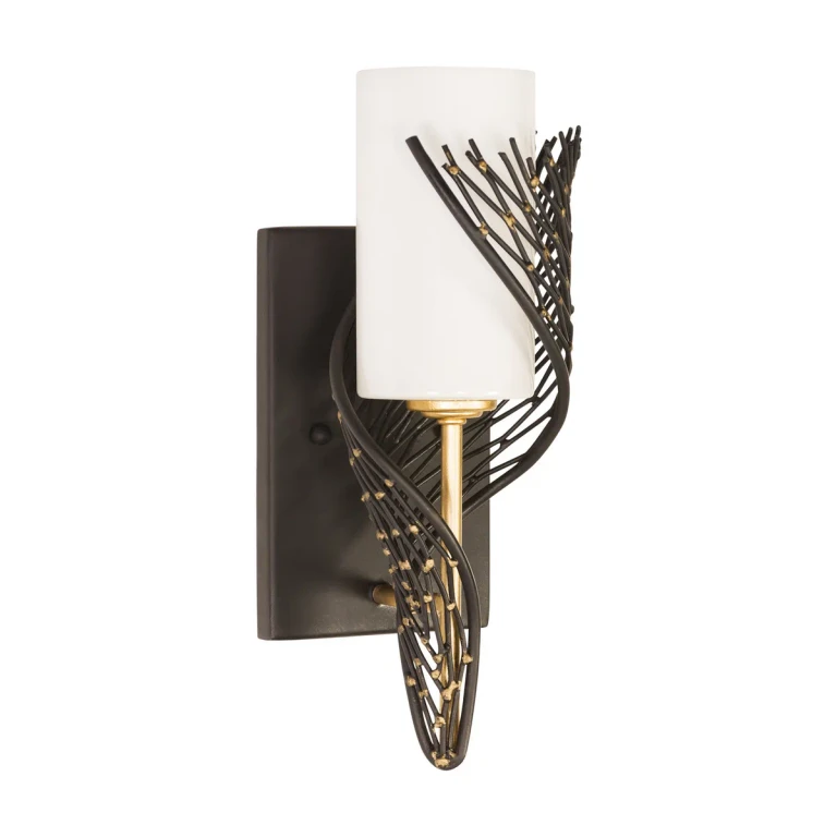 Matte Black French Gold Wall Sconce from the Flow Collection