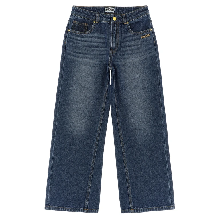 Moschino Kid Teen Teddy Bear jeans Blue Cotton - Kids