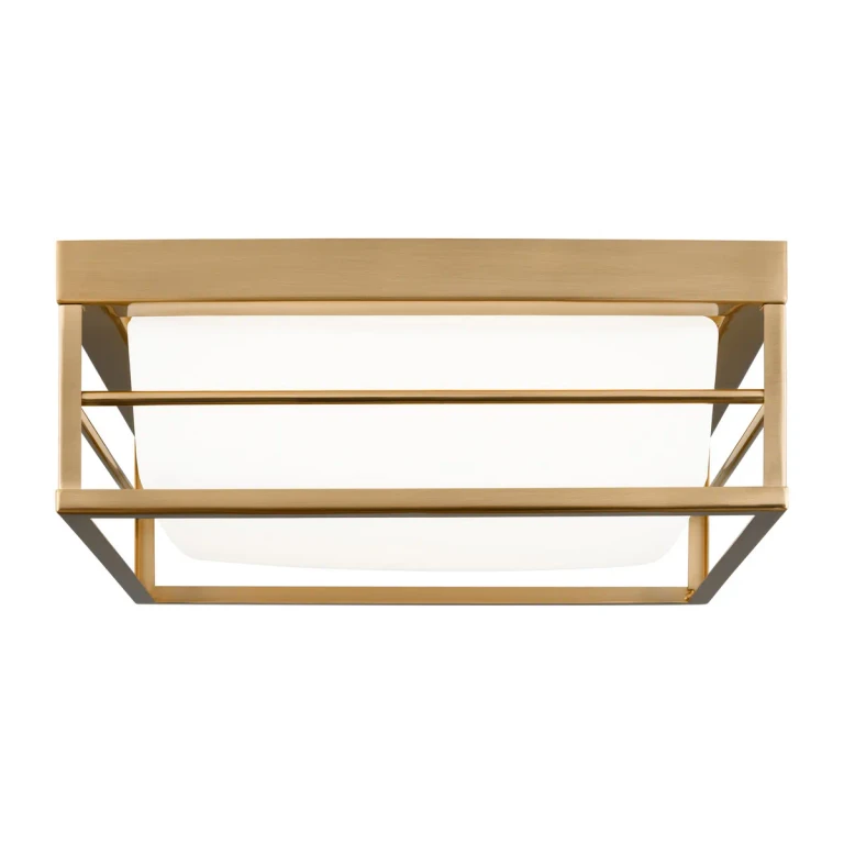 Dearborn 1-Light LED Flushmount Ceiling Light in Satin Brass