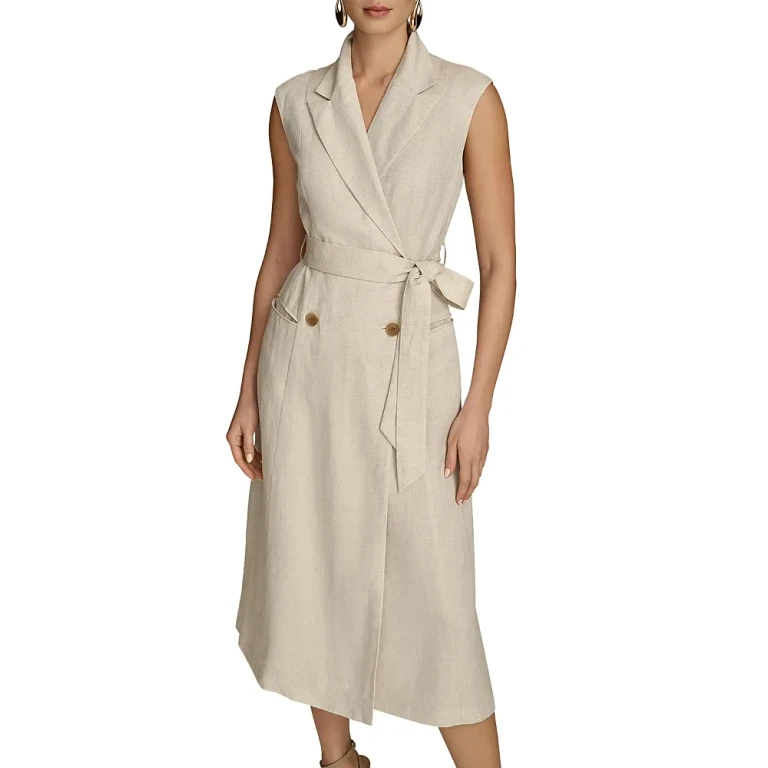 Donna Karan Belted A Line Midi Dress