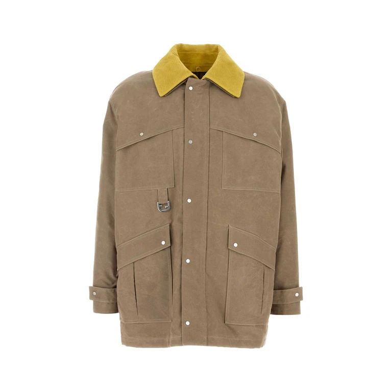 Fendi Cappuccino Canvas Coat Beige Cappotti - Men