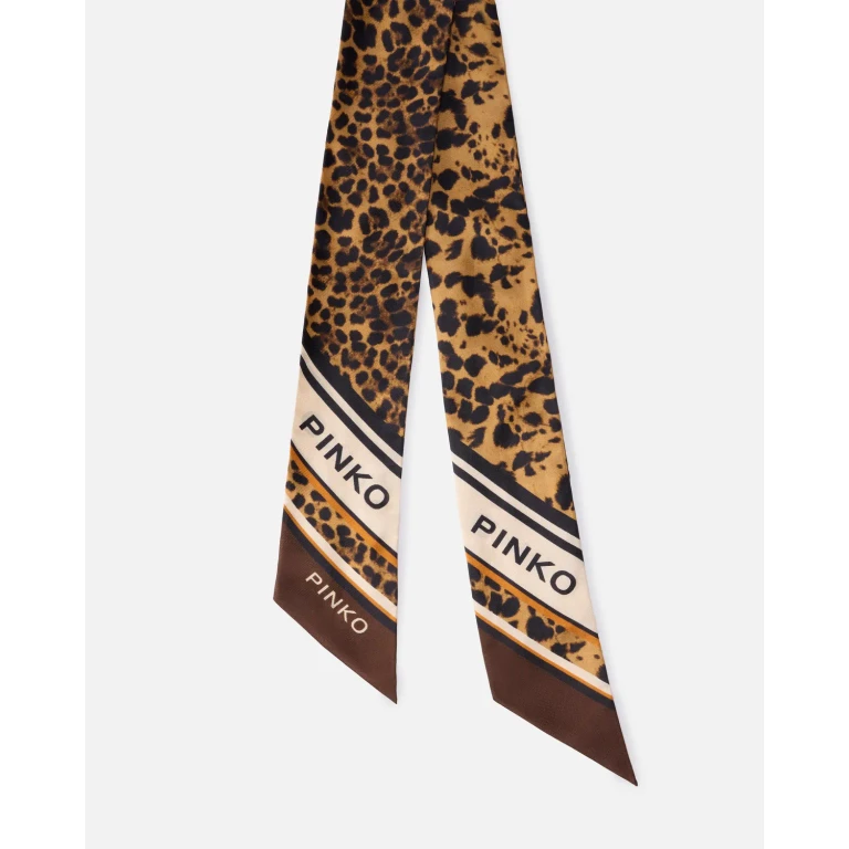 Pinko - Foulard fin à imprimé léopard