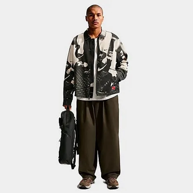 Nike Men's Life Field Sport Jacket in Black/White Size: XS