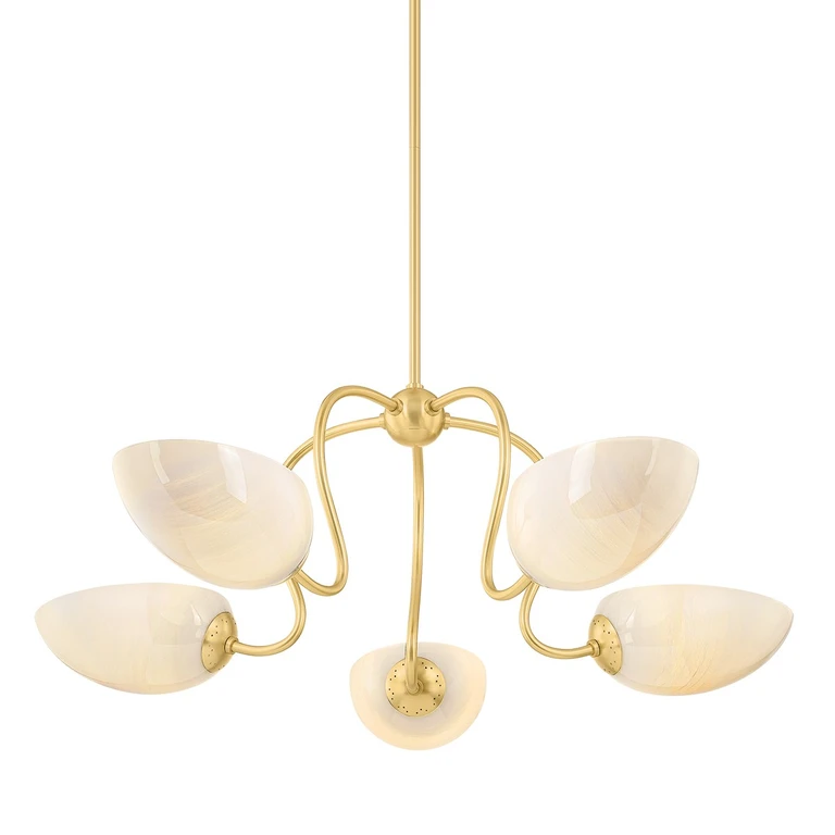 Aged Brass Chandelier from the Reva Collection