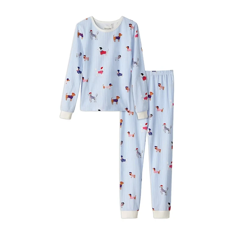 BedHead Pajamas Girls' Cotton Knit Long Sleeve Pajama Set - Little Kid, Big Kid