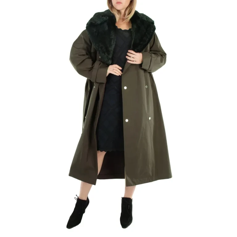 Burberry High Neck Check Print Trench Coat