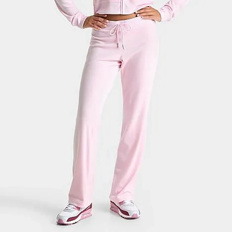 Juicy Couture Women's OG Big Bling Velour Track Pants in Soft Yellow Size: XS