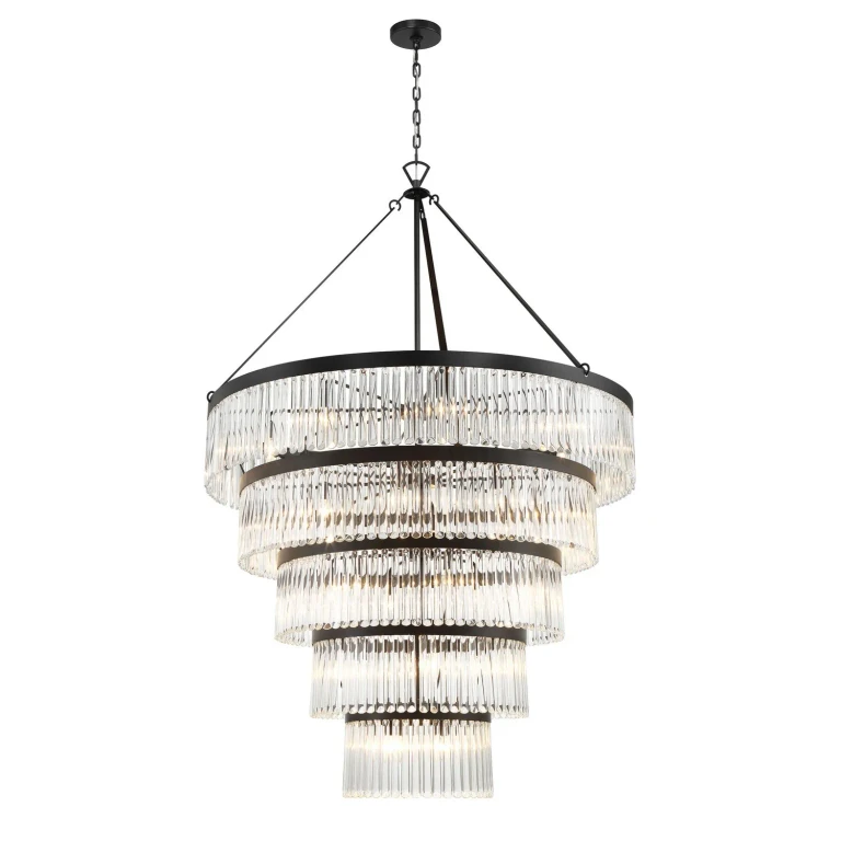 Black Forged 30 Light Chandelier from the Emory Collection