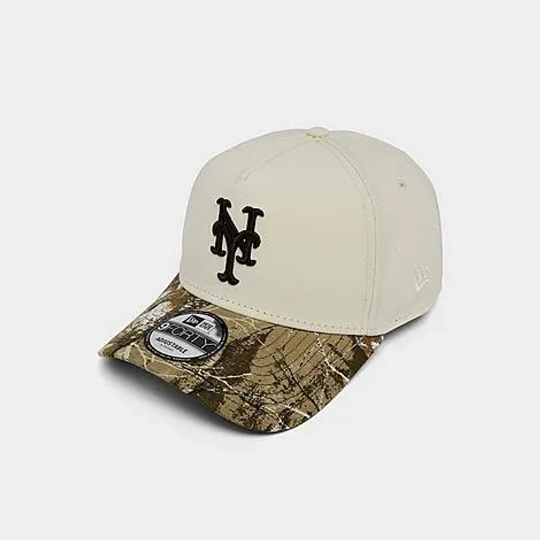 New Era New York Mets MLB 9FORTY Snapback Hat in Chrome/Real Tree