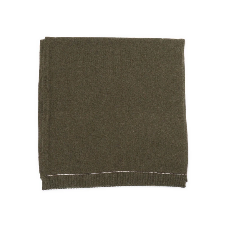 Kangra Cashmere Scarf With Rhinestone Trimmings Green - Women