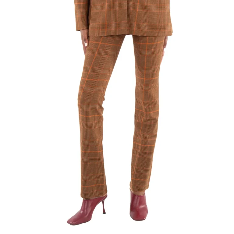 Stella McCartney Ladies Brown Prince-Of-Wales Slim-Cut Trousers