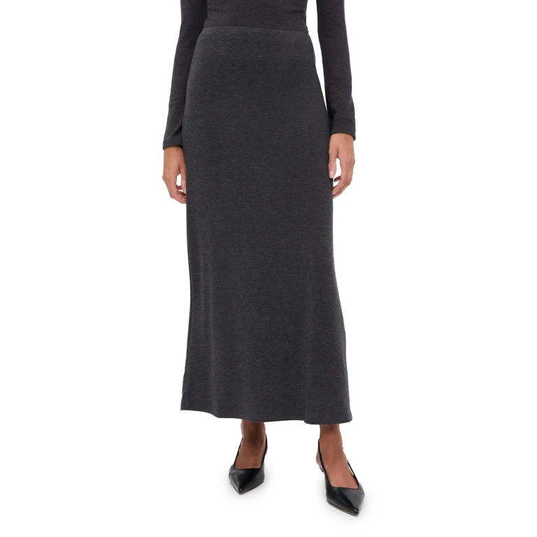 Z Supply Demure Maxi Skirt Charcoal Heather S