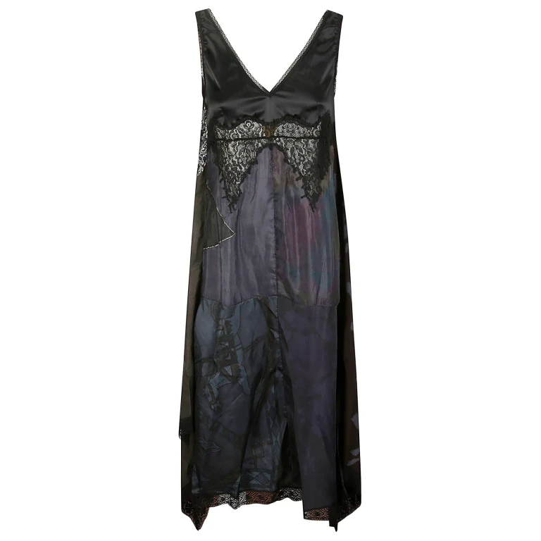 Marine Serre Multicolor Silk Dress