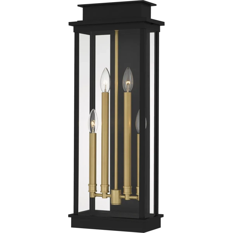 Matte Black Outdoor Wall Lantern from the Noelle Collection