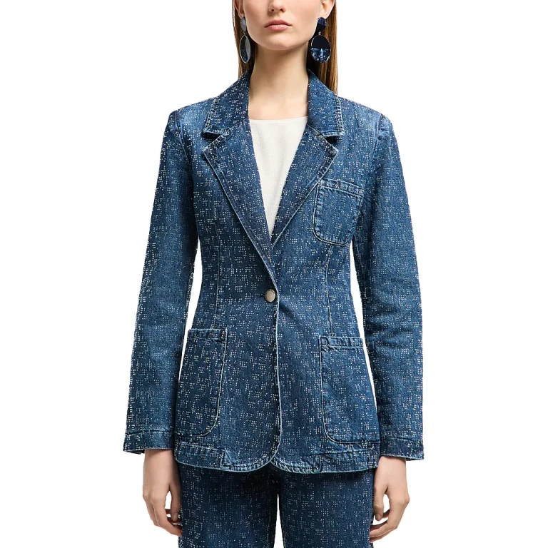 Emporio Armani Denim Rhinestone Blazer