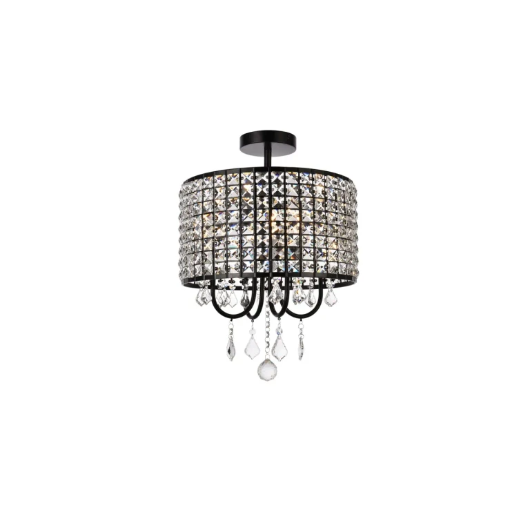 black Four Light Flush Mount from the Elise Collection