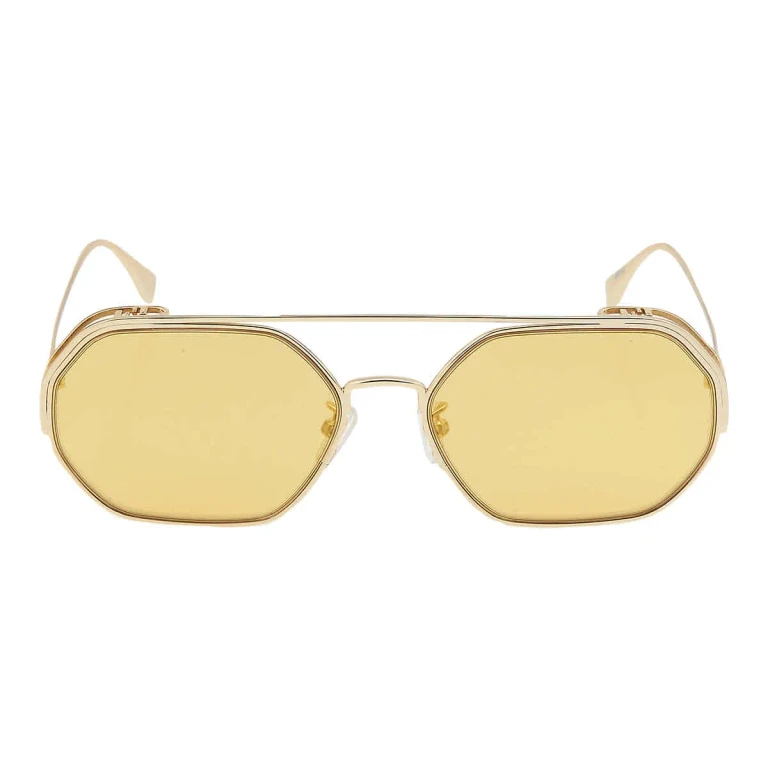 Fendi Gold Mirror Geometric Ladies Sunglasses FE40039U 10L 57