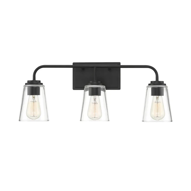 Trade Winds Lighting 3-Light Bathroom Vanity Light In Matte Black - TW100049-MBK