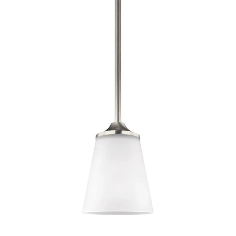 Brushed Nickel One Light Mini-Pendant from the Hanford Collection