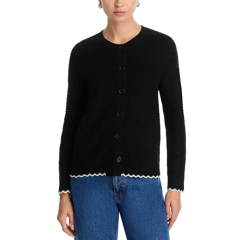 100% Cashmere Crewneck Cardigan Sweater - Exclusive