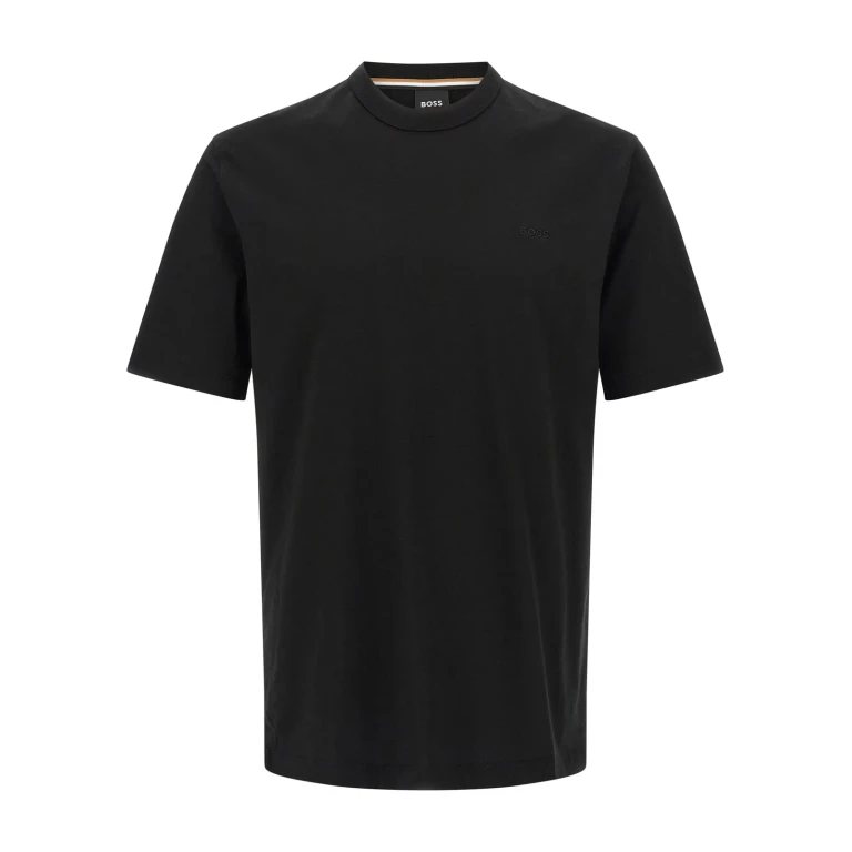 Hugo Boss Black T-shirt With Logo Lettering Embroidery On The Front For Men