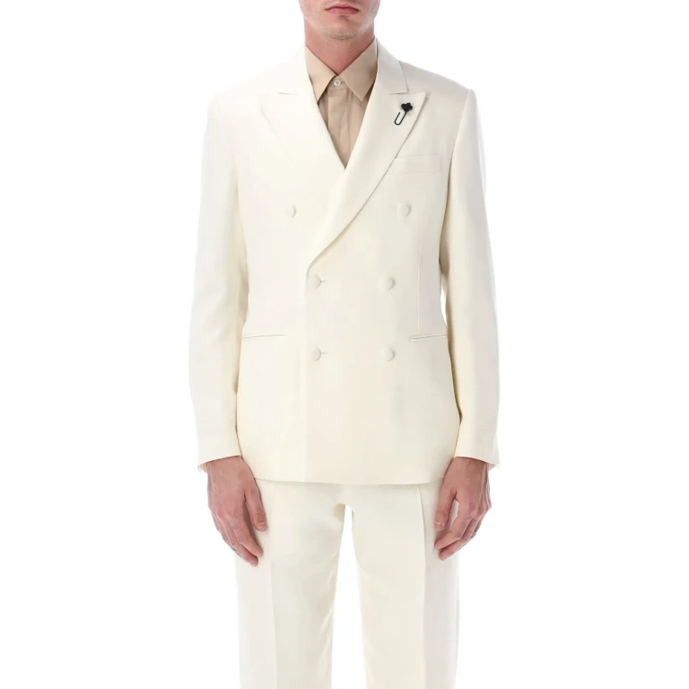 Double-Breasted Viscose and Silk Blend Blazer with Peak Lapels (CN5808EIPAIF66418150)