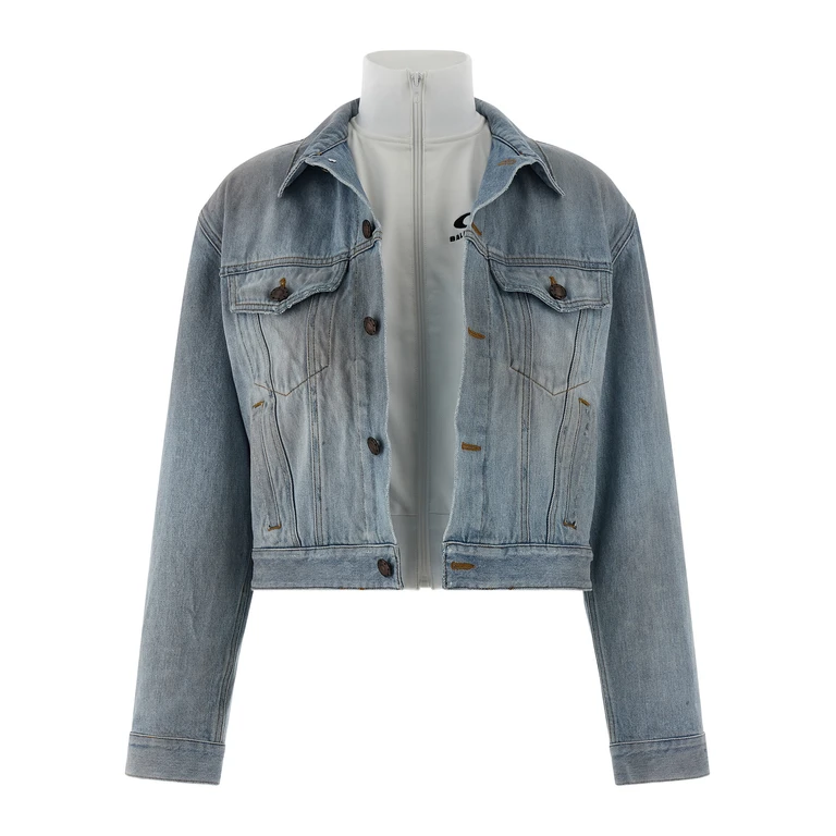 Balenciaga Blue Cotton Denim Jacket Clothing - Women