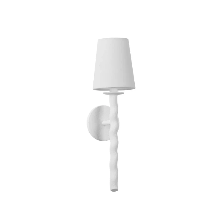 Gesso White Wall Sconce from the Alvaro Collection