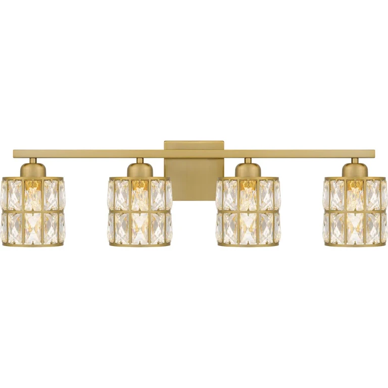 Aged Brass Four Light Bath from the Gibson Collection
