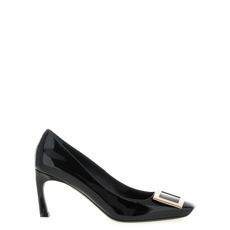 Roger Vivier Black Calfskin Mid Heel Pumps - Women