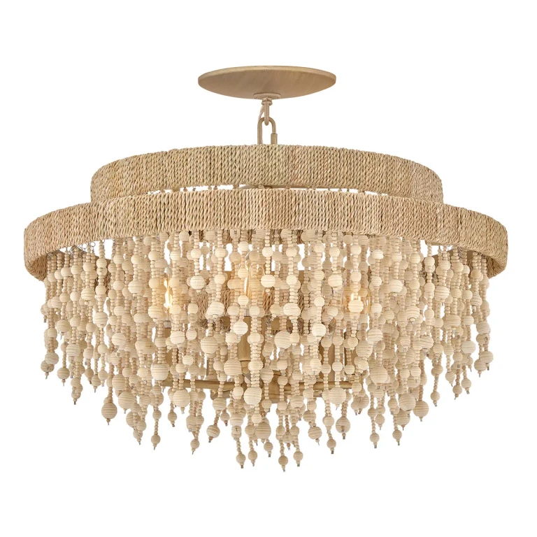 Burnished Gold LED Semi Flush Mount from the Freya Collection
