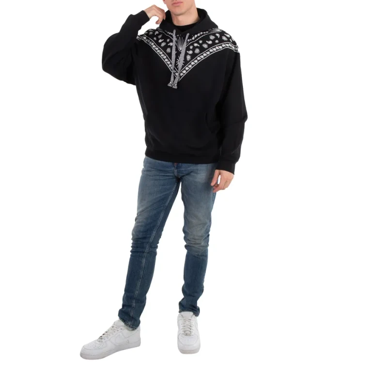 Marcelo Burlon Bandana-Embroidered Drawstring Hoodie