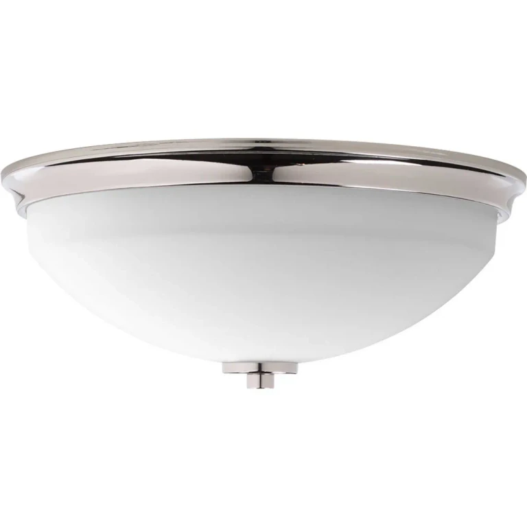 Polished Nickel Two Light Flush Mount from the Replay Collection