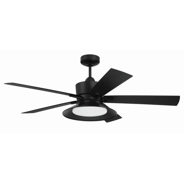 Flat Black 52"Ceiling Fan from the Topper Collection
