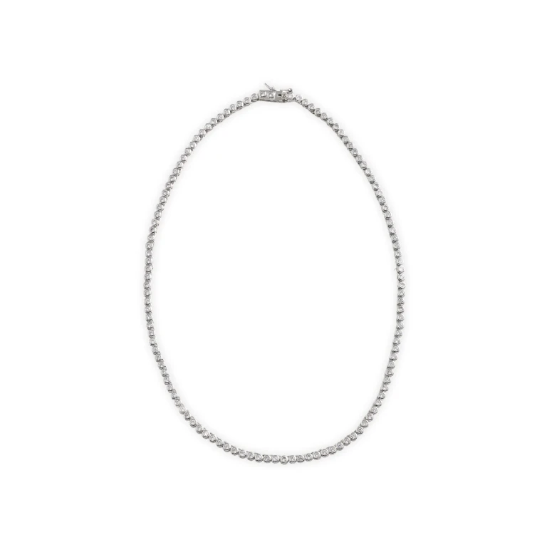 SHASHI Bezel Tennis Necklace Silver One Size
