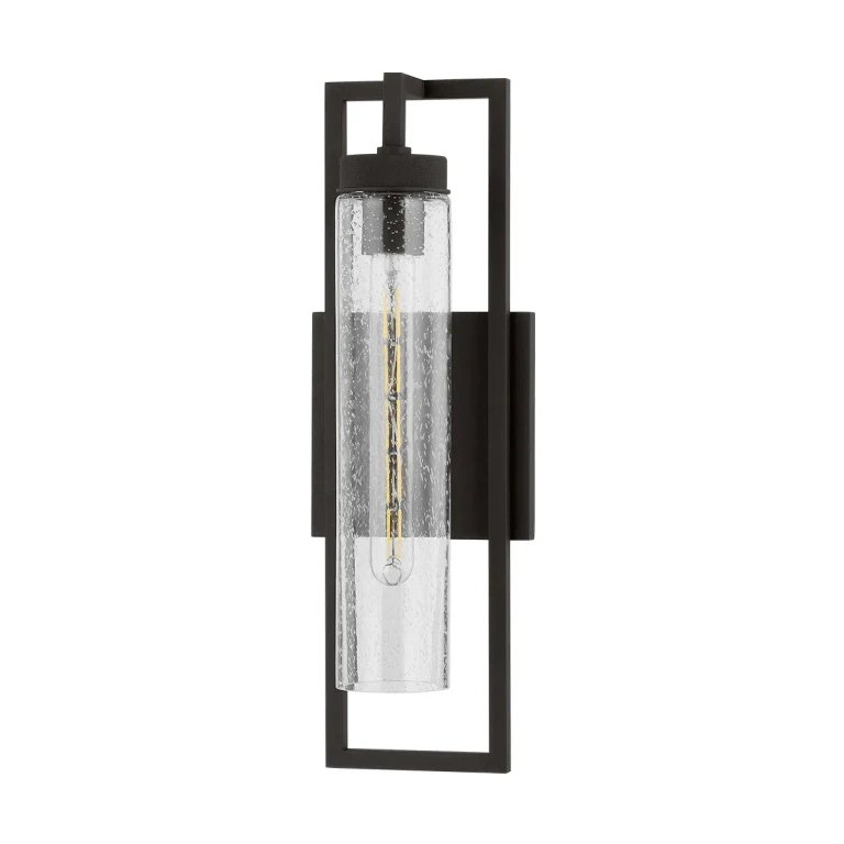 Textured Black One Light Outdoor Wall Sconce from the Chester Collection