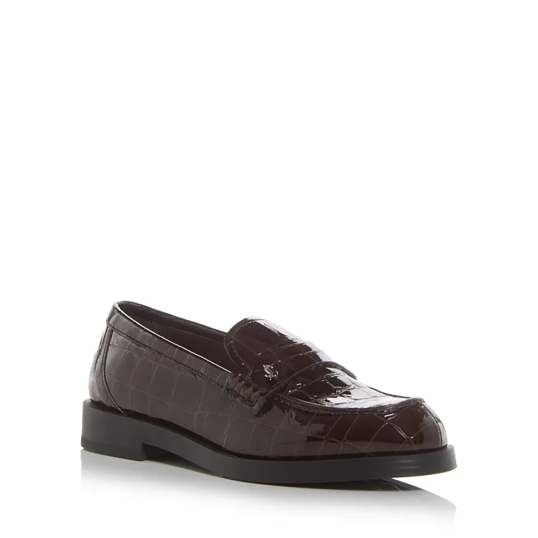 Jimmy Choo 여성 Ivy 크록 엠보싱 로퍼