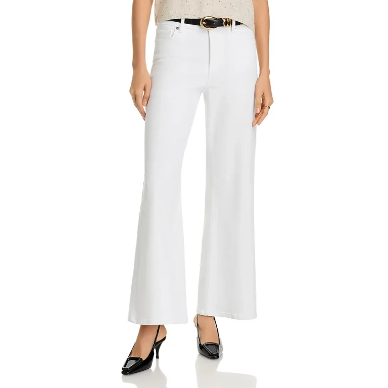 Frame Le Slim Palazzo High Rise Wide Leg Jeans in White