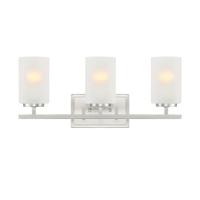 Carmine 3-Light Bathroom Vanity Light in Brushed Nickel