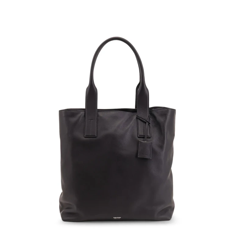 Tom Ford Leather Shopping Bag With Logo Lettering On The Bottom