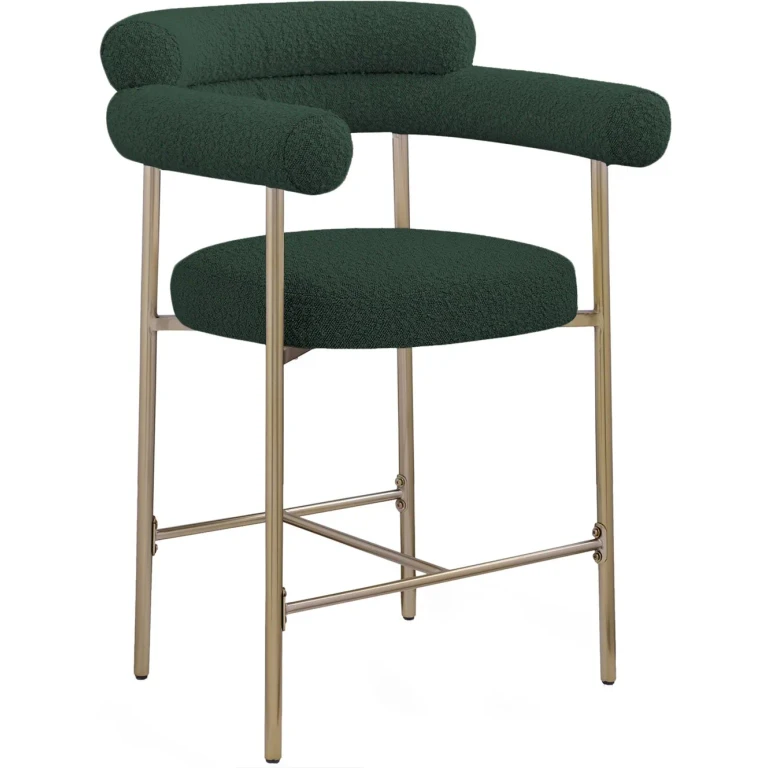 Blake Black Boucle Upholstered Counter Stool, Set of 2
