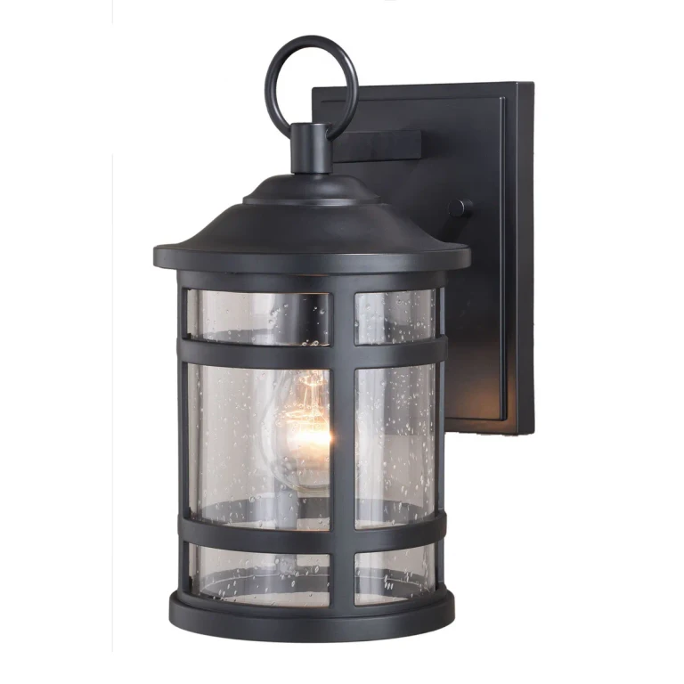 Matte Black One Light Outdoor Wall Mount from the Southport Collection